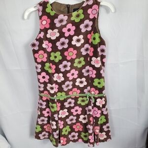 MINI BODEN Corduroy Jumper Dress Size Floral 9-10Y